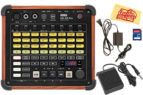 Korg Pro Drum Machine Bundle with Footswitch, AUX Cable, SD Card
