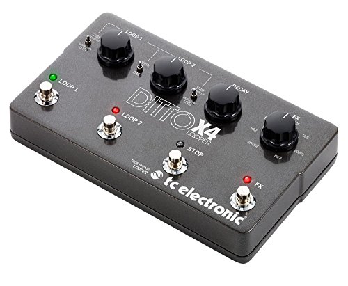 TC Electronic Ditto X4 Looper Effects Pedal Bundle with Blucoil Power Supply Slim