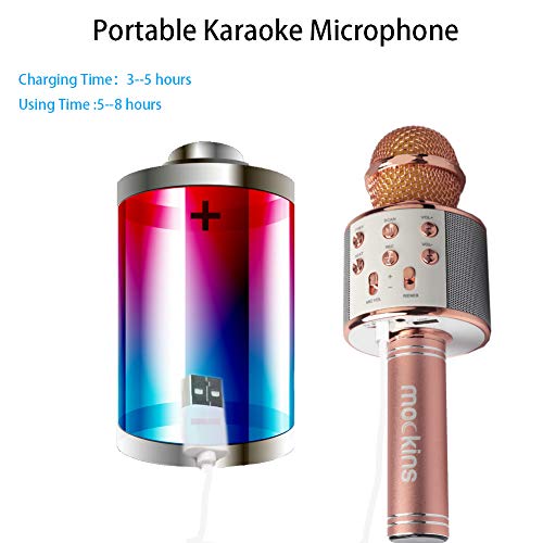 Mockins 2 Pack Rose Gold Color Wireless Bluetooth Karaoke Microphone