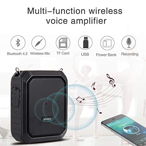 Wireless Voice Amplifier with UHF Mic Headset, 18W 4400mAh Rechargeable