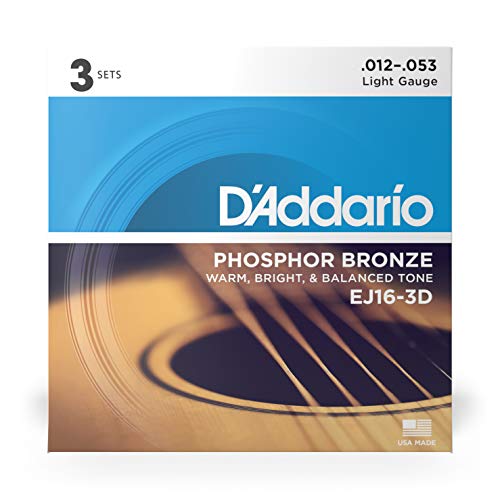 D'Addario Phosphor Bronze Acoustic Guitar Strings, Light Tension