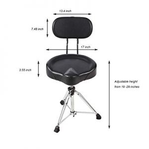 BOLT Drum Throne with Large Backrest – Adjustable Motorcycle-Style Percussion Stool 🥁✨ - Image 4