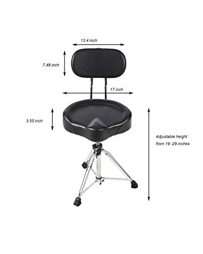 BOLT Drum Throne with Large Backrest – Adjustable Motorcycle-Style Percussion Stool 🥁✨