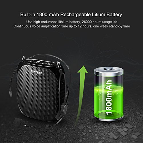 Zoweetek Portable Rechargeable Mini Voice Amplifier with Wired Microphone