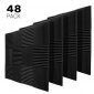 JBER 48 Pack Charcoal Acoustic Panels Studio Foam Wedges Fireproof Soundproof