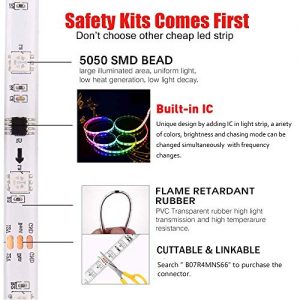 Dream Color LED Strip Lights Sync to Music, 16.4ft RGB 5050SMD Waterproof - Image 4