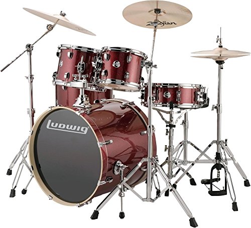 Ludwig Element Series Complete Drum Set - Red Sparkle | High-Quality Drums & Zildjian Cymbals for Beginners and Beyond