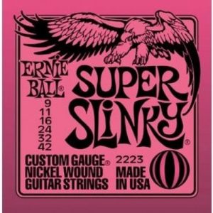 Ernie Ball Nickel Super Slinky Pink Electric Guitar Strings 3 Pack