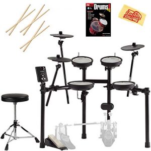 Roland V-Drums Drum Set Bundle with Drum Throne, Drum Sticks