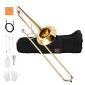 Eastar Bb Tenor Slide Trombone Brass with Hard Case Mouthpiece Cleaning