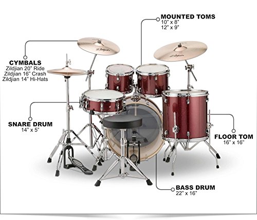 Ludwig Drum Set, Red Sparkle Sale ⋆ Instrumentstogo.com