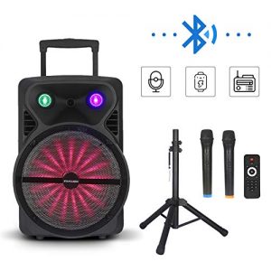Starqueen PA Speaker System Karaoke Speaker with 15Inch Subwoofer Rechargeable