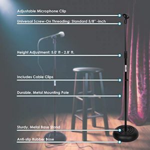 Microphone Stand - Universal Mic Mount with Heavy Compact Base - Image 2