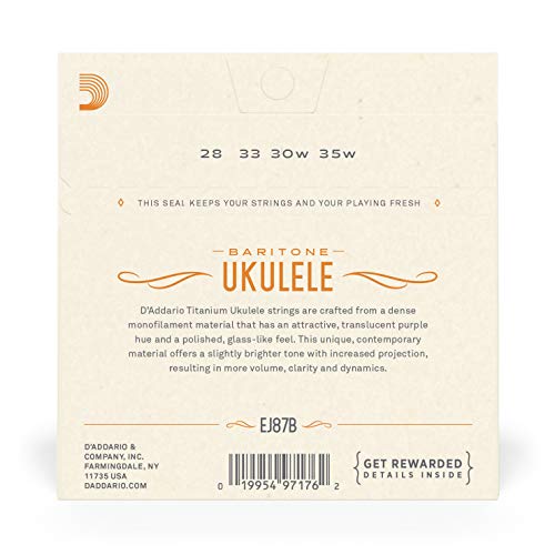 D'Addario Titanium Ukulele Strings, Baritone