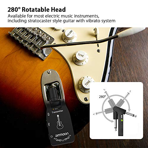 ammoon Wireless Guitar System 2.4G Rechargeable 6 Channels Audio Transmitter