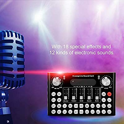 Ouying V10 Live Sound Card Voice Changer Device, with Bluetooth&Sound Effect