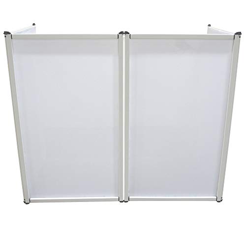 Harmony Audio HA-SKRIM Portable Aluminum DJ Booth Facade with White Scrim – Lightweight & Easy Setup
