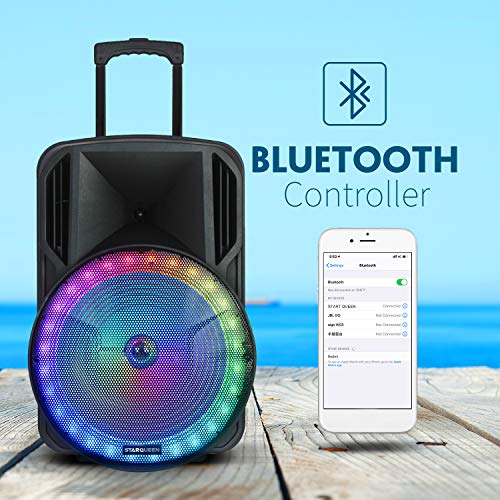 Karaoke Speaker with 15Inch Subwoofer PA Speaker with Bluetooth