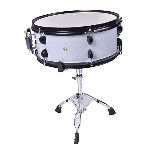 New Silver Drum Set 5 PC Complete Adult Set Cymbals Full Size Adult Drum