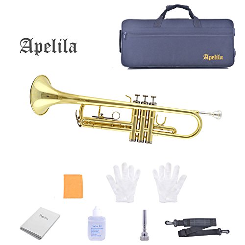 TRUMPET - Apelila Bb Key Brass Gold Lacquer with Care Case