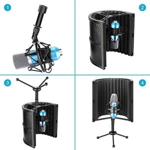 Neewer Tabletop Compact Microphone Isolation Shield with Tripod Stand - Image 3