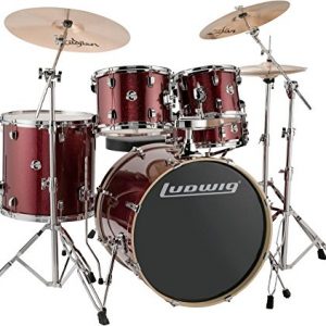 Ludwig Drum Set, Red Sparkle