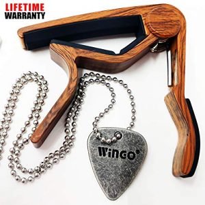 WINGO Quick Change Wooden Guitar Capo for Acoustic Guitar, Electric Guitar