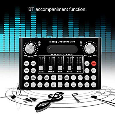 Ouying V10 Live Sound Card Voice Changer Device, with Bluetooth&Sound Effect