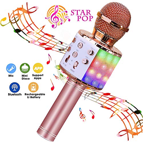 BlueFire Wireless 4 in 1 Bluetooth Karaoke Microphone with LED Lights