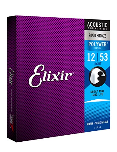 Elixir Strings 80/20 Bronze Acoustic Guitar Strings w POLYWEB Coating