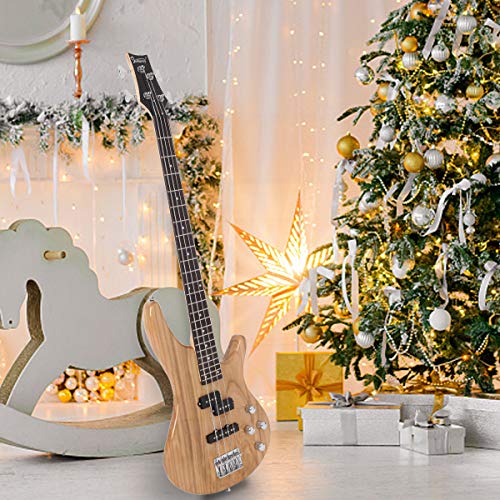 GLARRY Bass Guitar Full Size 4 String Exquisite Stylish Bass with Power Line