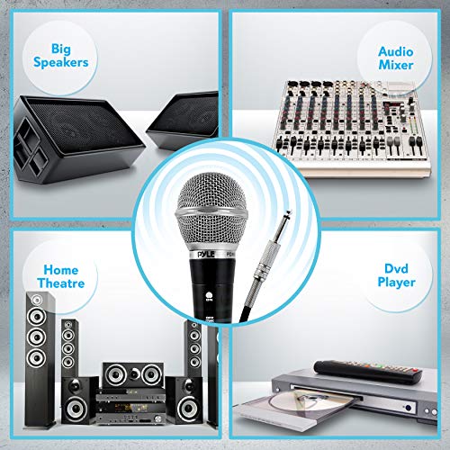 Pyle 3 Piece Professional Dynamic Microphone Kit Cardioid Unidirectional Vocal