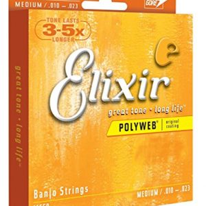 Elixir Strings Banjo Strings w POLYWEB Coating, Medium - Image 4