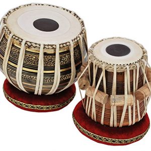 Tabla Drum Set, 2.5 Kg Black Painted Designer Brass Bayan, Beautiful Look - Image 4