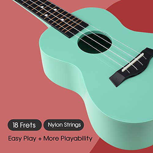 FUYXAN Concert Ukulele with Accessories Nylon Strings Strap