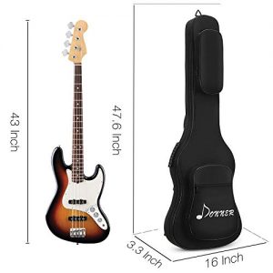 Donner 43 Inch Premium Electric Bass Guitar Gig Bag Backpack Soft Case Cover - Image 2