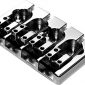 Hipshot Brass A-Style Bass Bridge Mount 1 - No String Through Chrome