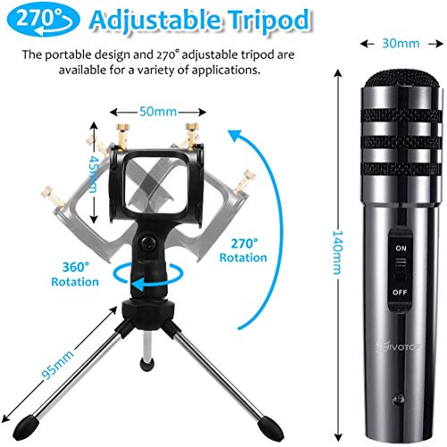 Recording Microphone, EIVOTOR 3.5mm Condenser Microphone Plug and Play