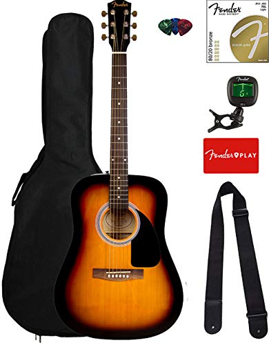 Fender FA-115 Dreadnought Acoustic Guitar - Sunburst Bundle with Gig Bag