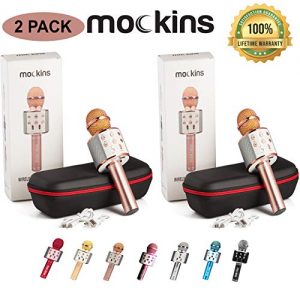 Mockins 2 Pack Rose Gold Color Wireless Bluetooth Karaoke Microphone