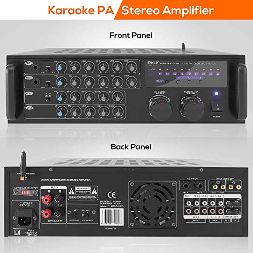 Pro 1000-Watt Portable Wireless Bluetooth - Stereo Mixer Karaoke Amplifier System