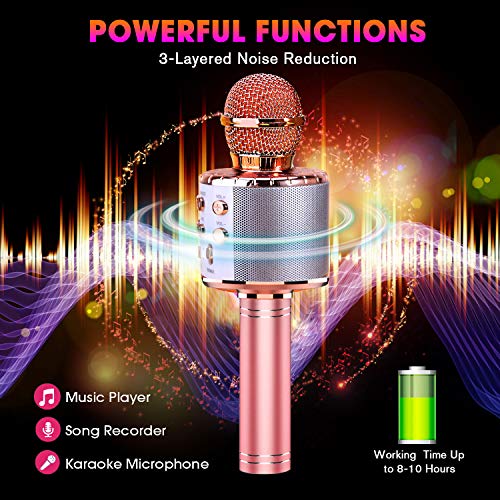 BlueFire Wireless 4-in-1 Bluetooth Karaoke Microphone with LED Lights – Portable and Multi-Function 🎤🎶