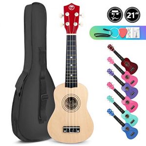 Soprano Basswood Ukulele 21inch Starter Kit for Beginner with Gig Bag