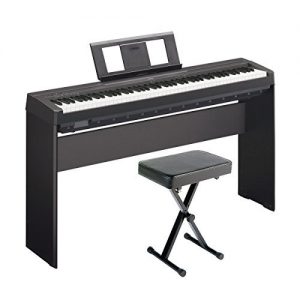 Yamaha 88-Key Weighted Digital Piano Home Bundle With Wooden Furniture