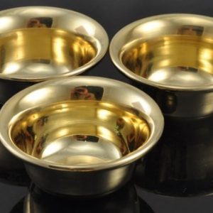 Mandala Crafts Tibetan Brass Handmade Offering Bowl Set of 7 - Image 2