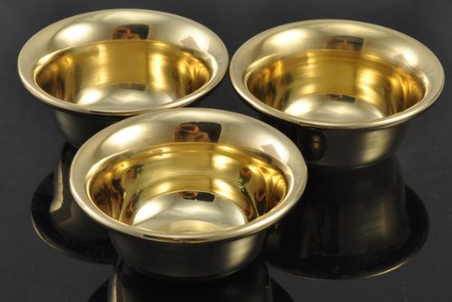 Mandala Crafts Tibetan Brass Handmade Offering Bowl Set of 7