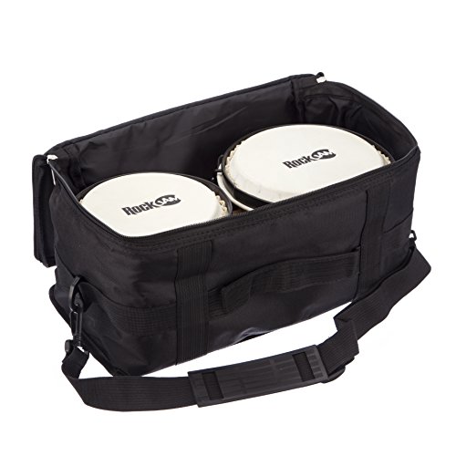 🎶 RockJam 7" & 8" Bongo Drum Set – Authentic Skin Heads, Chrome Hardware, Padded Bag & Tuning Key 🥁
