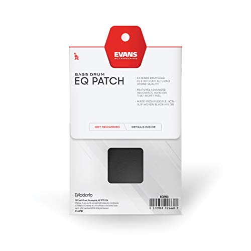 Evans Double Pedal Black Nylon Bass Drum Patch - Protects and Strengthens