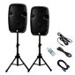 La fete Dual 2-Way 2000 Watts Powered PA Speaker System, 12'' Portable DJ Speaker