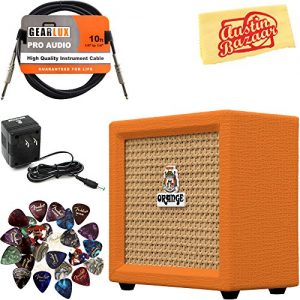 Orange Crush Mini Guitar Combo Amplifier Bundle with Power Supply